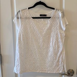 The Limited White Eyelet Shirt